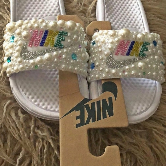 bling nike slides